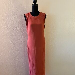 WeWoreWhat Orange‎ Ribbed Sleeveless Maxi Dress